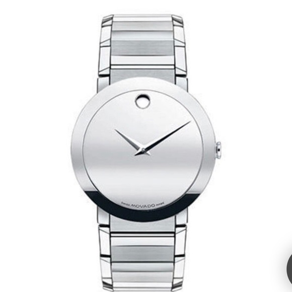 Men's Movado Sapphire Watch with Silver-Tone Dial